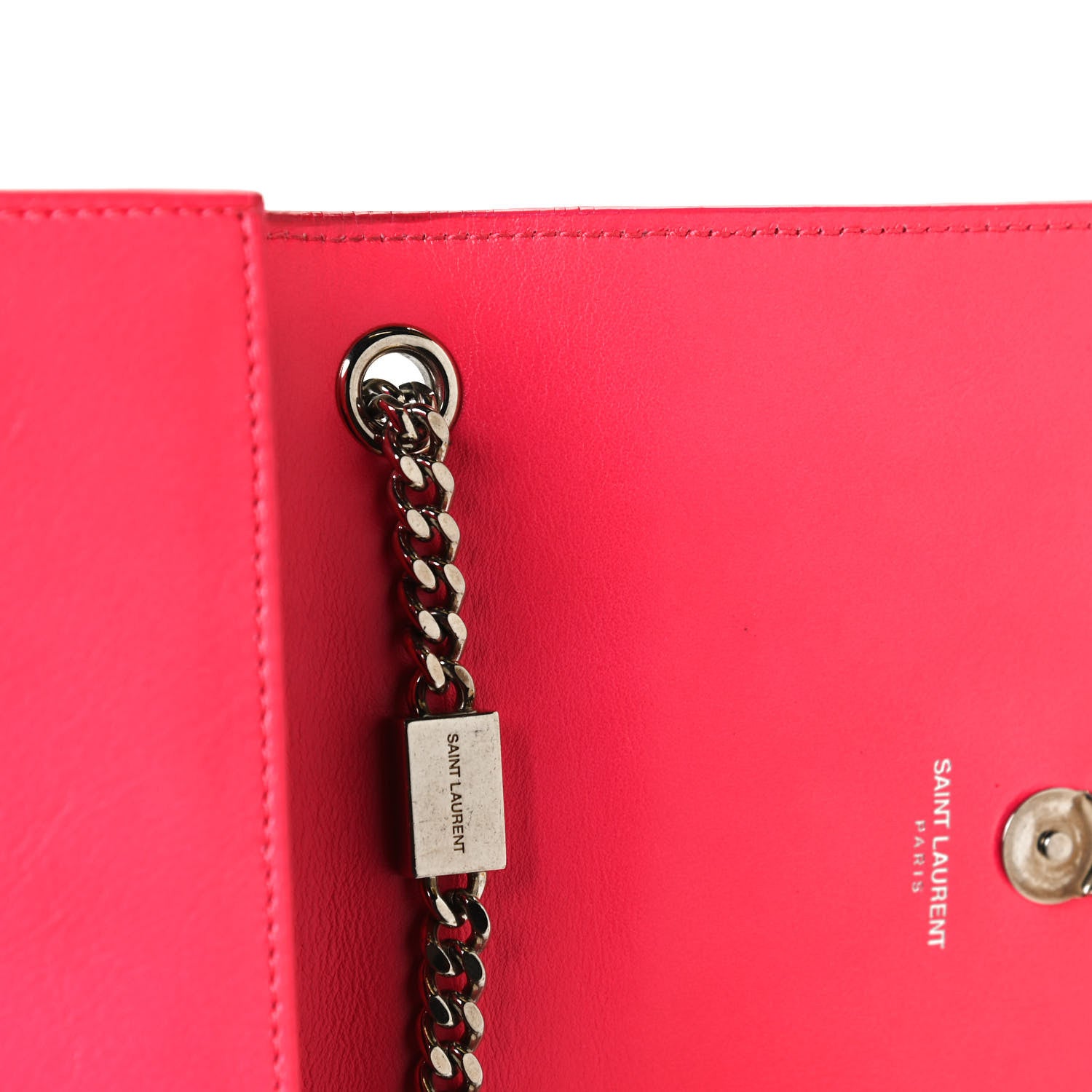 Saint Laurent Calfskin Small Classic Monogram Kate Satchel Neon Pink 9 of 9