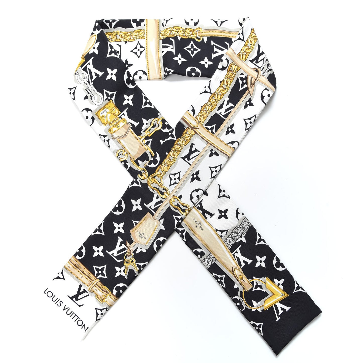 Silk Monogram Confidential Bandeau Black