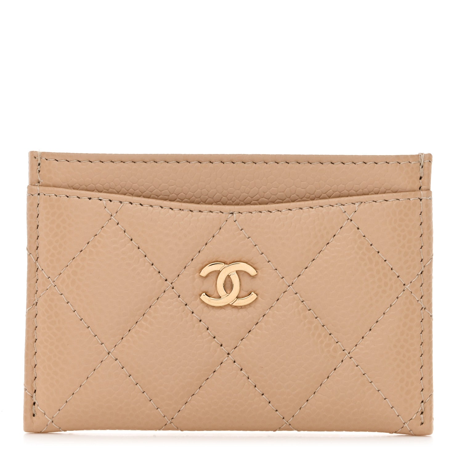 Chanel Caviar Quilted Card Holder Beige 1 of 9
