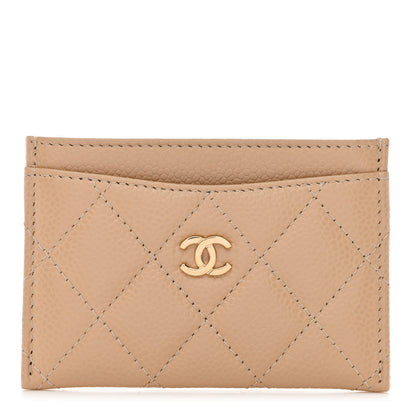 Chanel Caviar Quilted Card Holder Beige 1 of 9