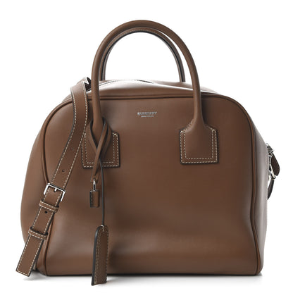 Burberry Smooth Calfskin Medium Cube Bowling Bag Malt Brown 1 of 9