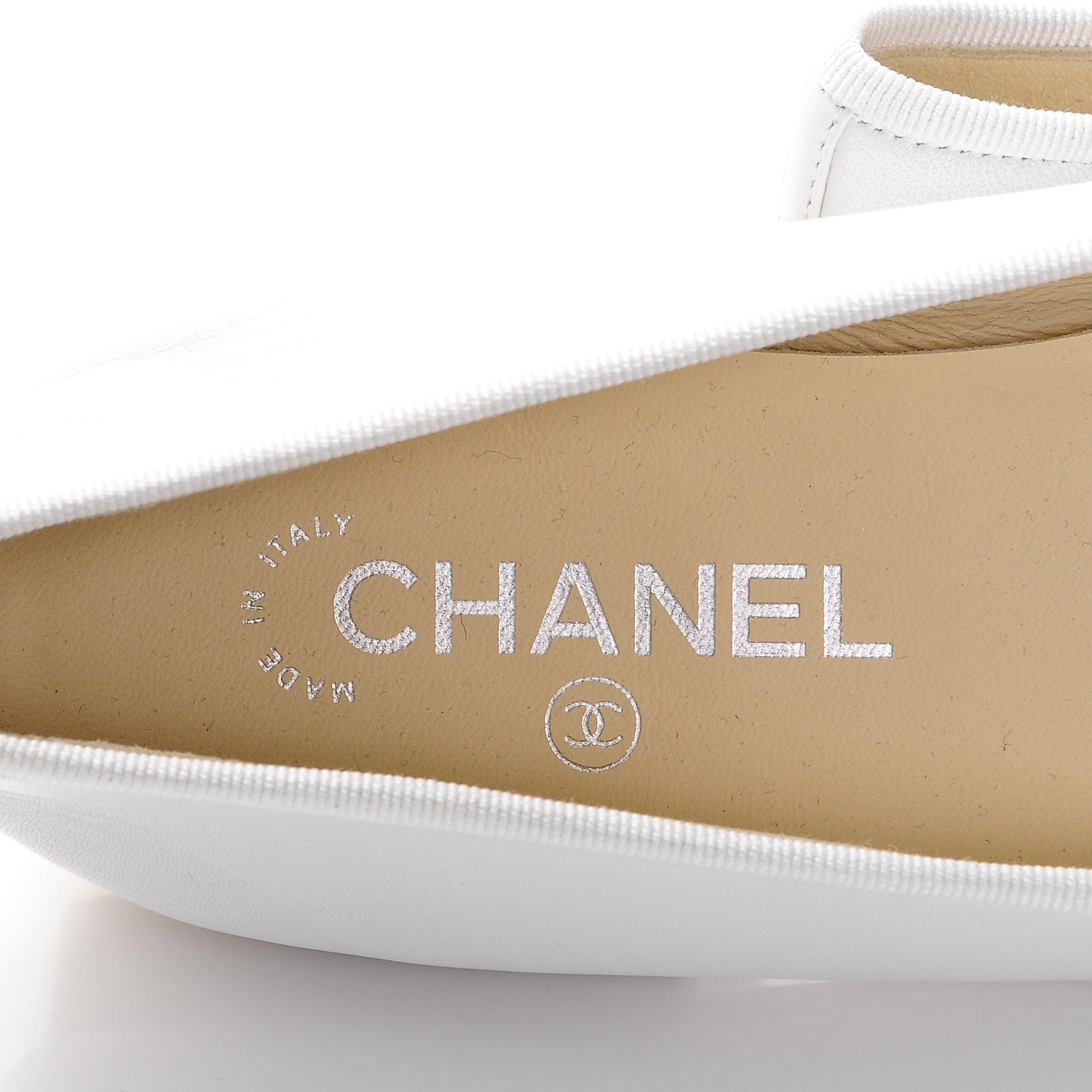 Chanel Lambskin Cap Toe CC Ballerina Flats 41 White Black 8 of 8