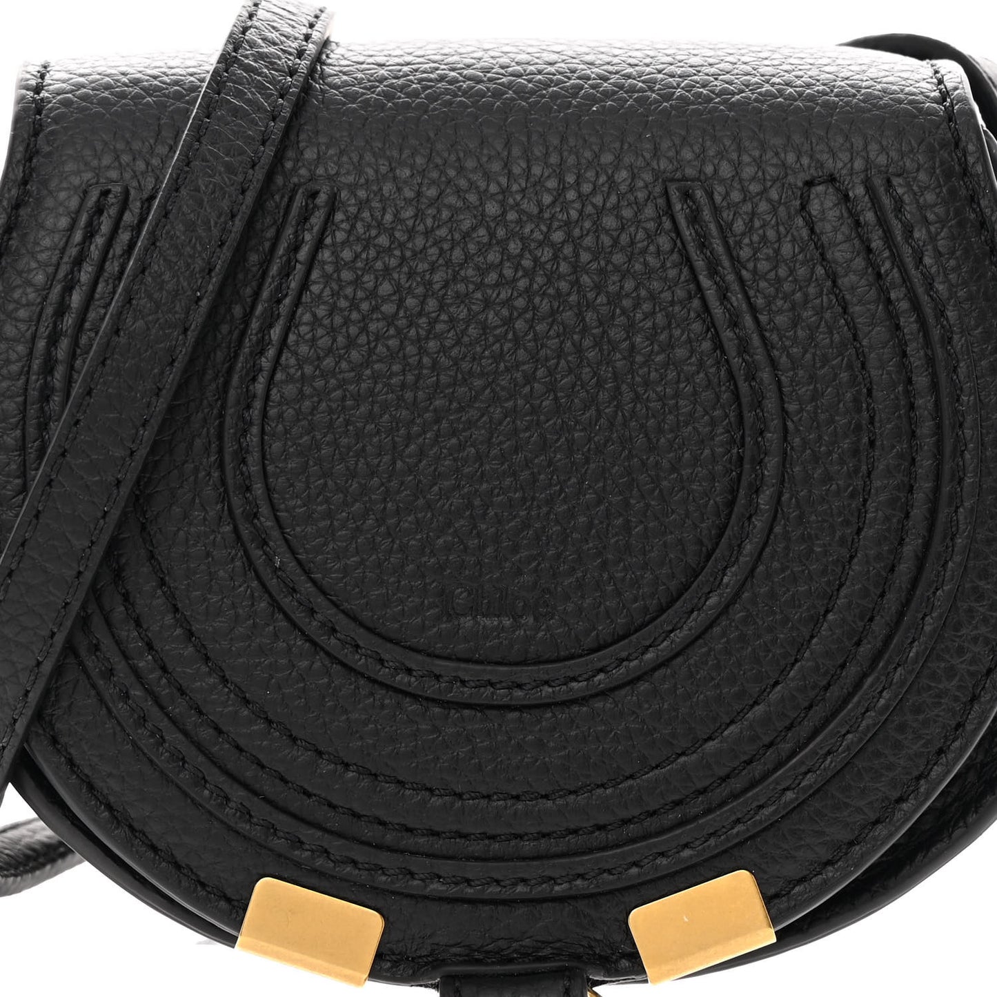 Calfskin Nano Marcie Saddle Bag Black