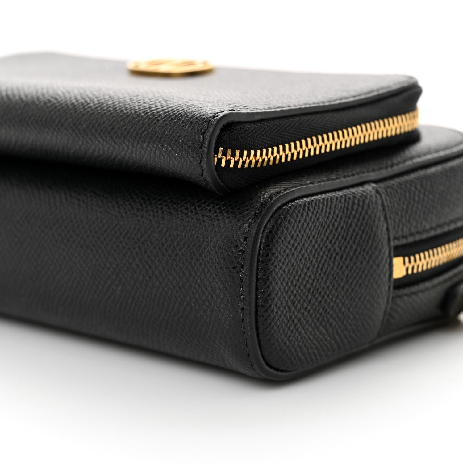 Christian Dior Grained Calfskin Caro Double Pouch Black 10 of 10