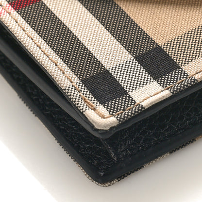 Burberry Grainy Calfskin Vintage Check Jade Card Case On Chain Black 8 of 9