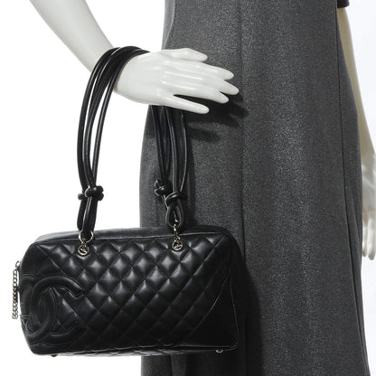 Chanel Calfskin Quilted Large Cambon Bowler Black 2 of 7