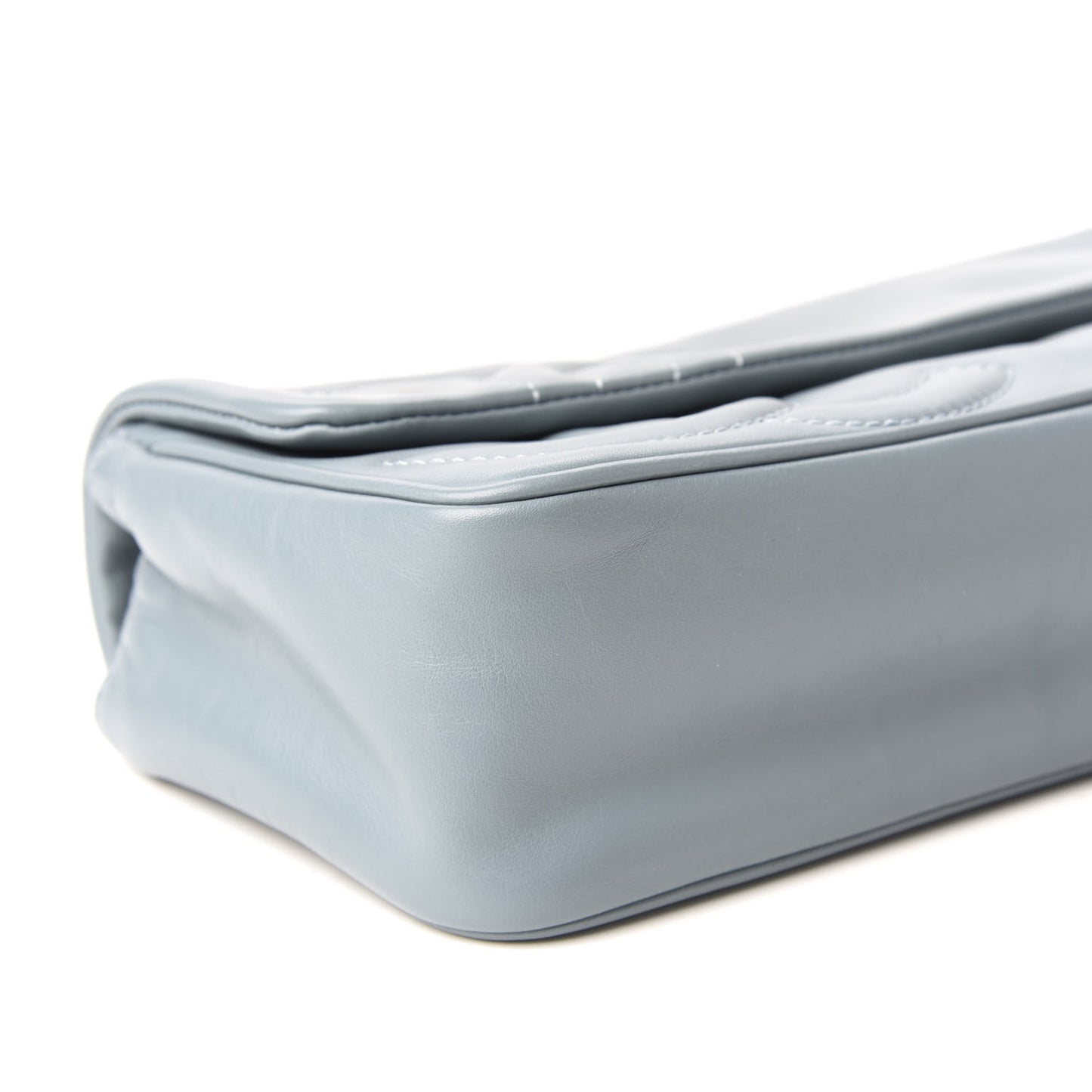 Lambskin Diagonal CC Chain Flap Light Blue