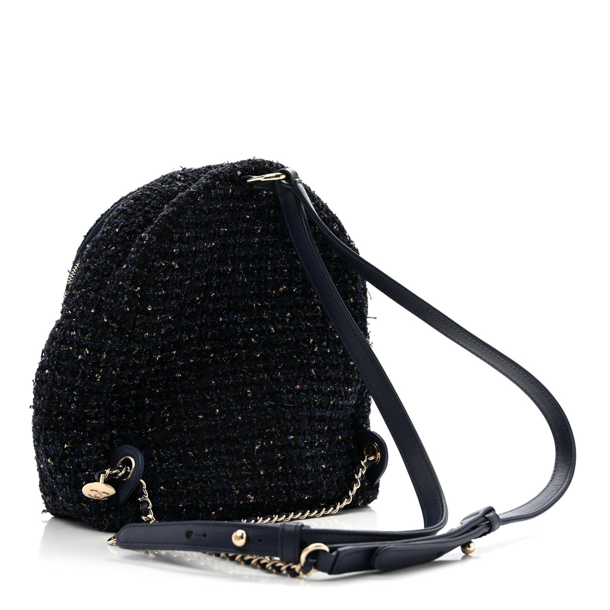 Chanel Tweed Front Pocket Backpack Navy 3 of 12