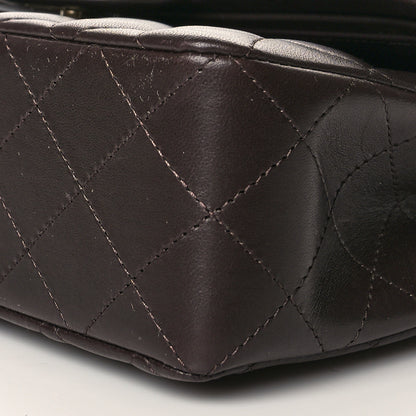 Chanel Lambskin Quilted Small Double Flap Dark Brown 10 of 11