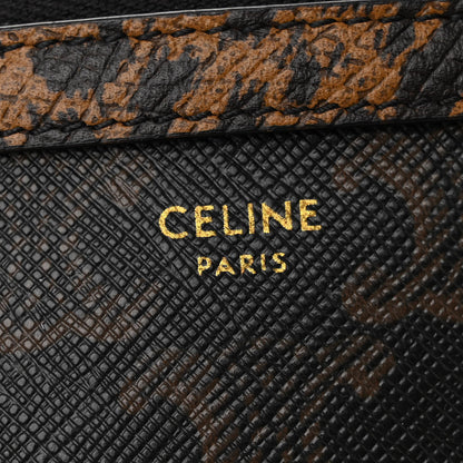Celine Triomphe Canvas Calfskin Leopard Print Mini Clutch on Chain Black Tan 6 of 13