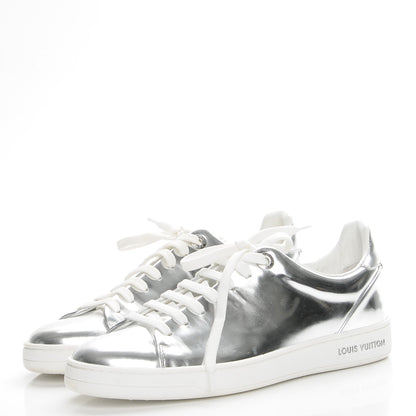 Louis Vuitton Metallic Calfskin Frontrow Sneakers 37 Silver 3 of 9