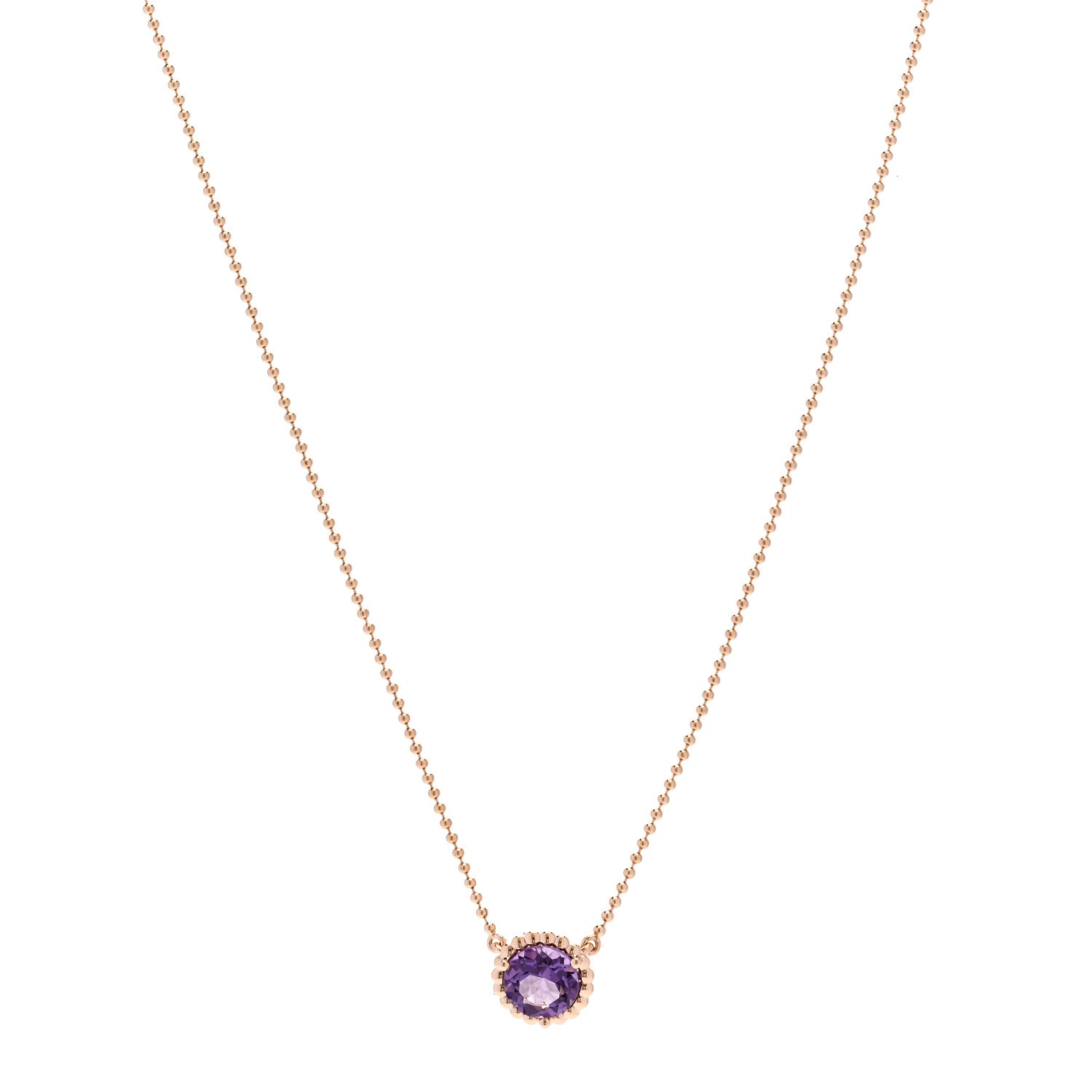Tiffany 18K Rose Gold Amethyst Sparklers Octagonal Pendant Necklace 1 of 6