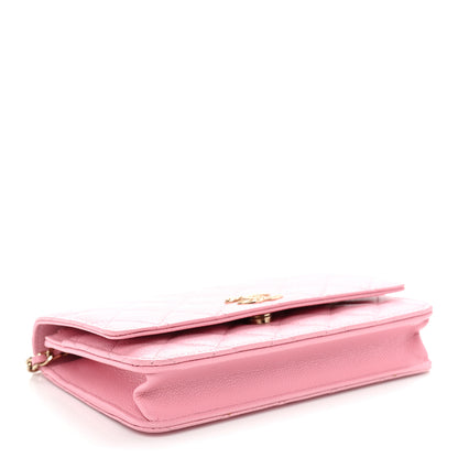 Chanel Caviar Quilted Multi Chain Wallet On Chain WOC Light Pink 3 of 11