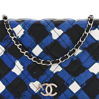 Chanel Printed Lambskin Airlines Wallet On Chain WOC White Blue Black 11 of 13