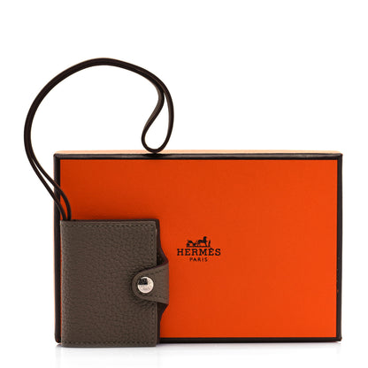 Hermes Togo Swift Ulysse Nano Bag Charm Etoupe Alezan 6 of 6