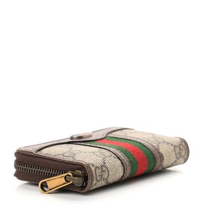 Gucci GG Supreme Web Ophidia Zip Around Card Case Brown 4 of 6