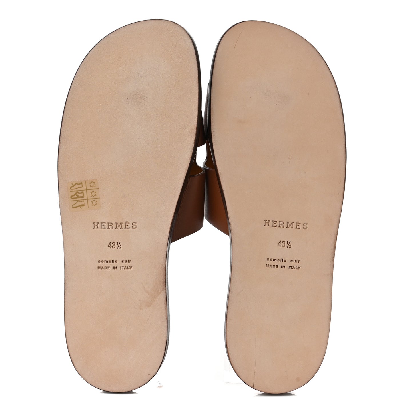 Calfskin Izmir Mens Sandals 43.5 Gold