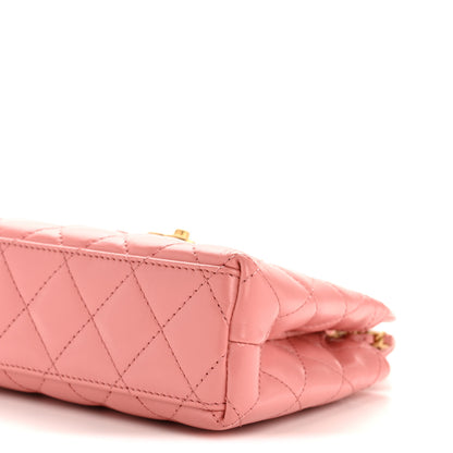 Chanel Shiny Aged Calfskin Quilted Nano Kelly Shopper Coral Pink 10 of 10