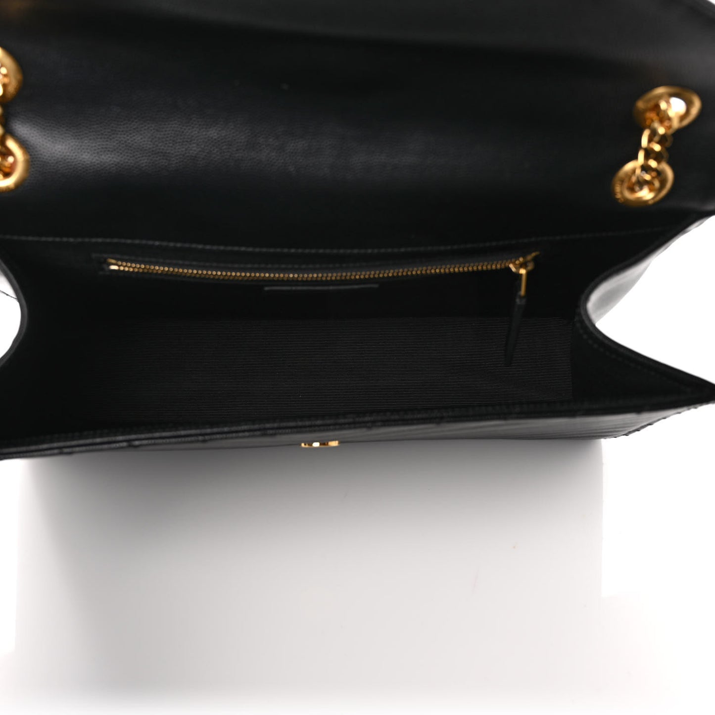 Grain De Poudre Matelasse Chevron Large Monogram Satchel Black