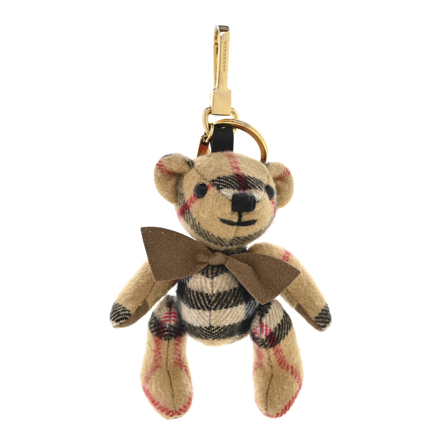 Burberry Cashmere Vintage Check Thomas Bear Bag Charm Antique Yellow 1 of 4