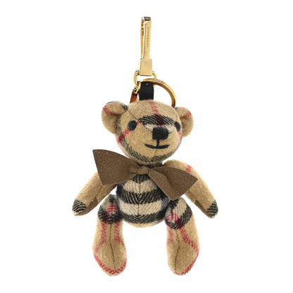 Burberry Cashmere Vintage Check Thomas Bear Bag Charm Antique Yellow 1 of 4