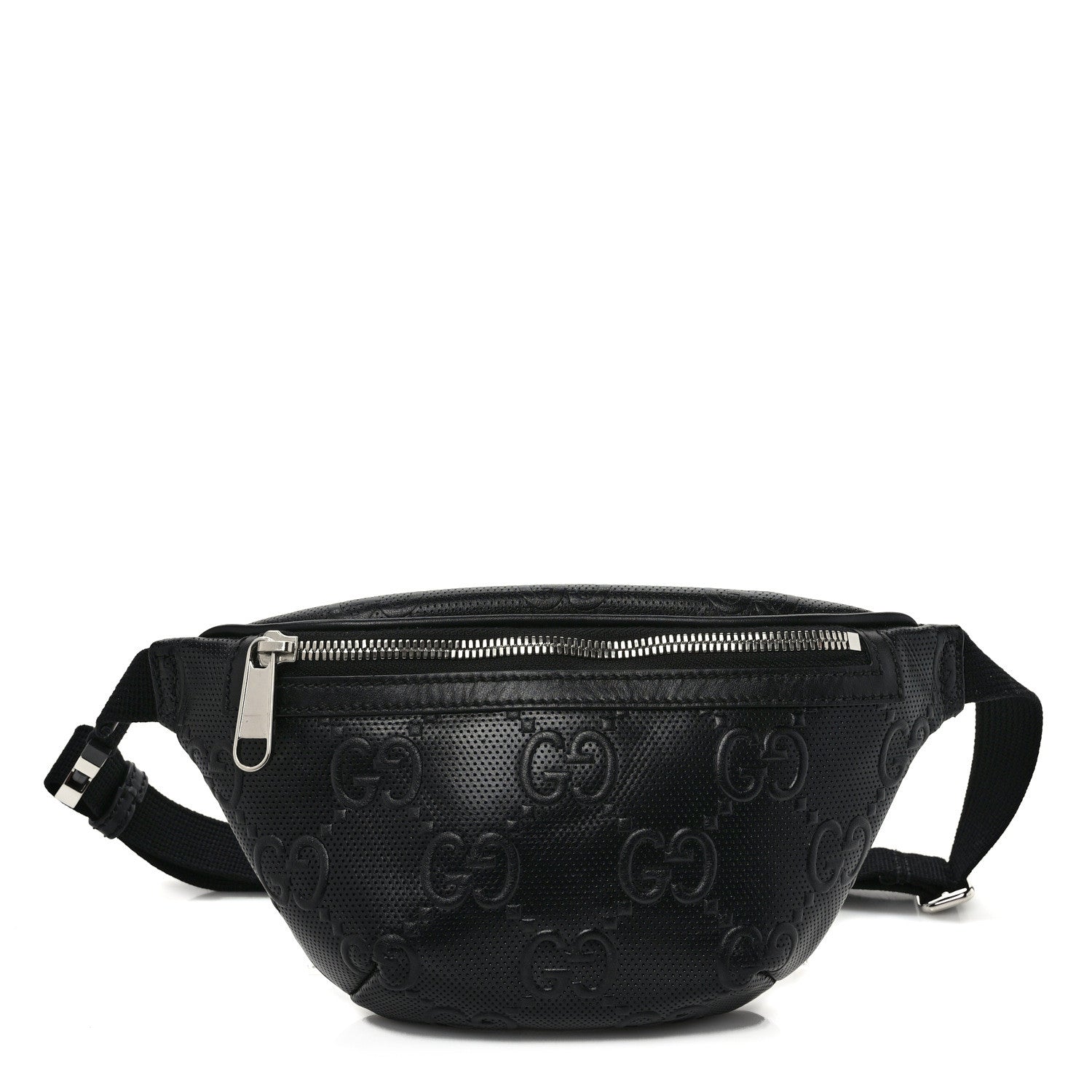 Gucci Calfskin GG Tennis Embossed Belt Bag Black 1 of 8