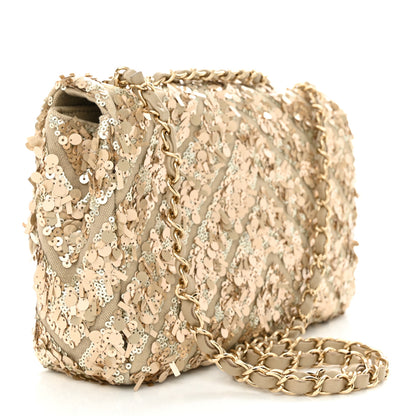 Chanel Sequins Chevron Medium Flap Gold 3 of 11