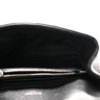 Saint Laurent Sheepskin Matelasse Chevron Monogram Medium College Bag Black 5 of 10