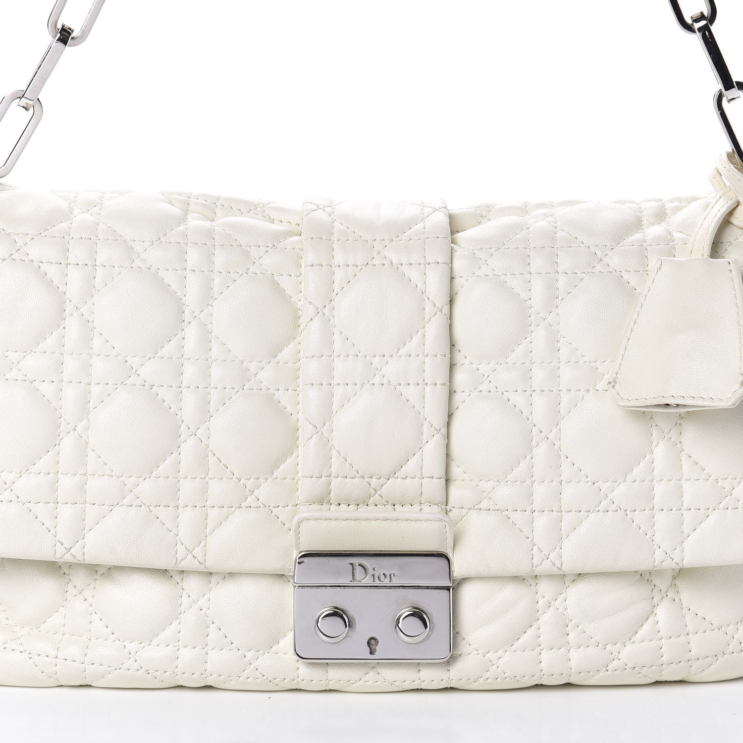 Christian Dior Lambskin Cannage Medium New Lock Flap White 11 of 11