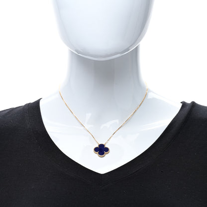 Van Cleef & Arpels 18K Yellow Gold Blue Sevres Porcelain Magic Alhambra Vendome Necklace 3 of 5
