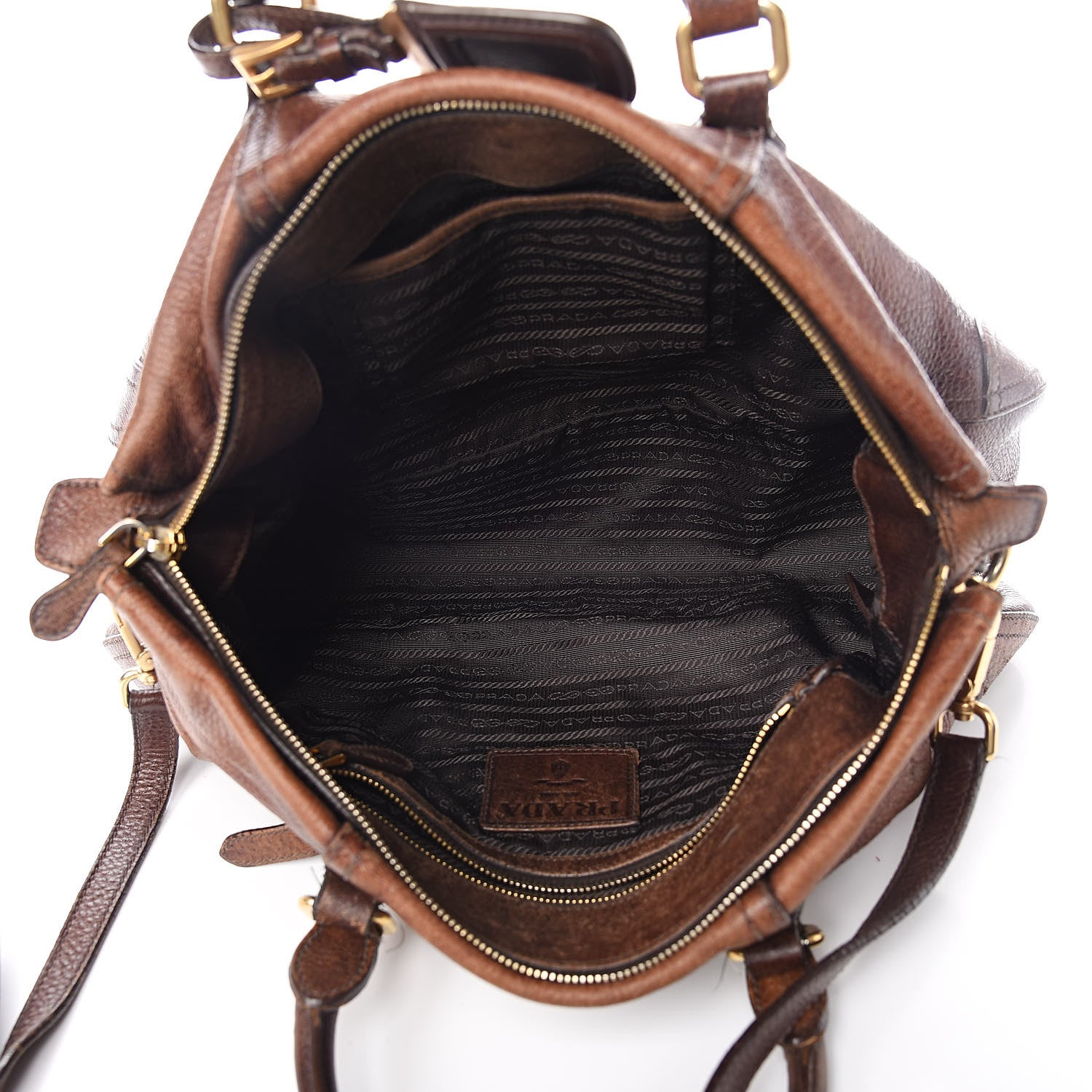 Prada Cervo Antik Bowler Brown 5 of 17