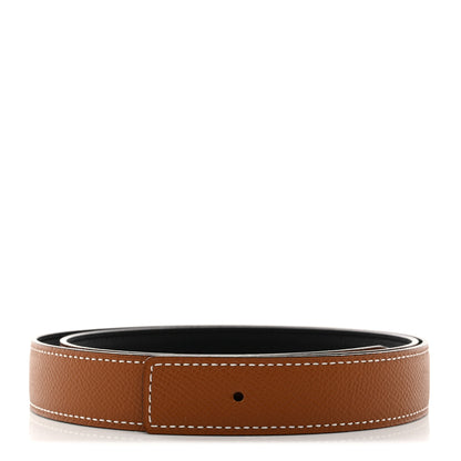 Hermes Swift Epsom 24mm Belt Strap 80 32 Black Gold 1 of 8