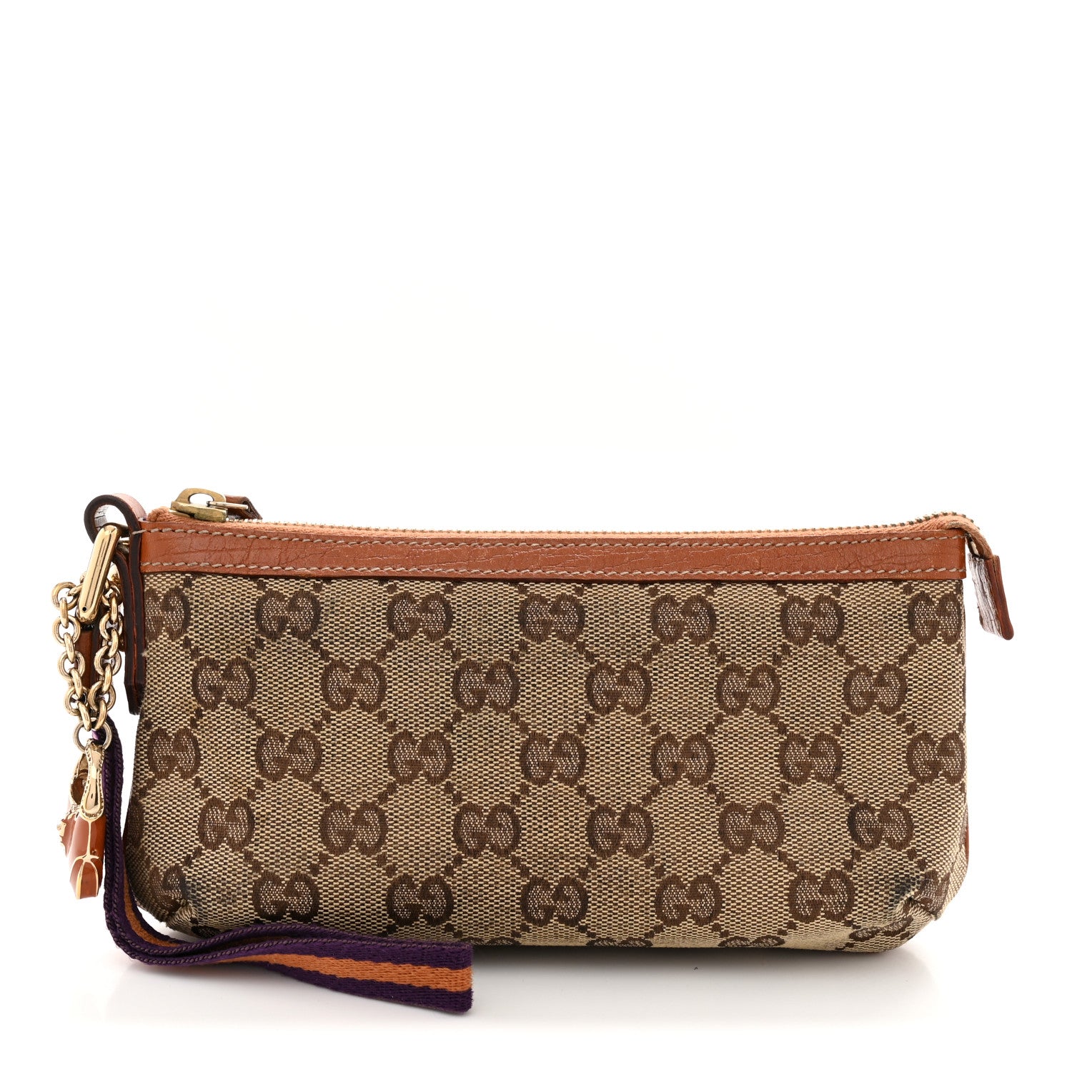 Gucci Monogram Jolicoeur Wristlet Light Brown 1 of 8