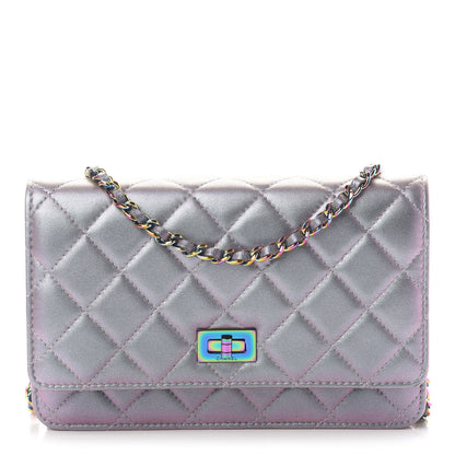 Chanel Iridescent Lambskin Quilted Reissue Wallet On Chain WOC Light Purple 1 of 10