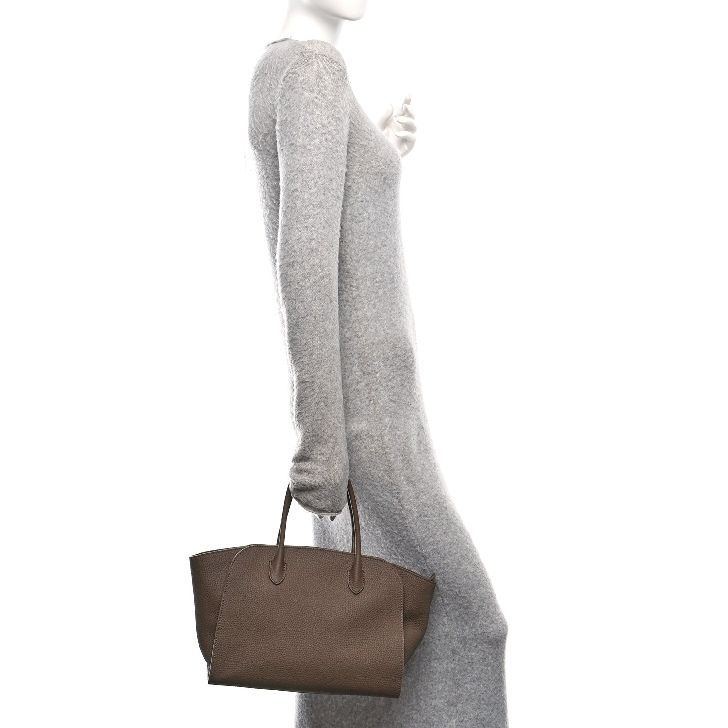 The Row Grained Calfskin Marlo 12 Tote Bag Dark Olive 2 of 9