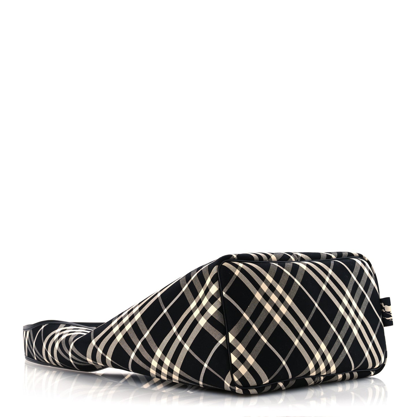 Canvas Check Large Shoulder Bag Black Calico