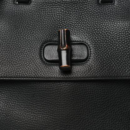 Gucci Cellarius Calfskin Medium Bamboo Daily Top Handle Bag Black 7 of 10