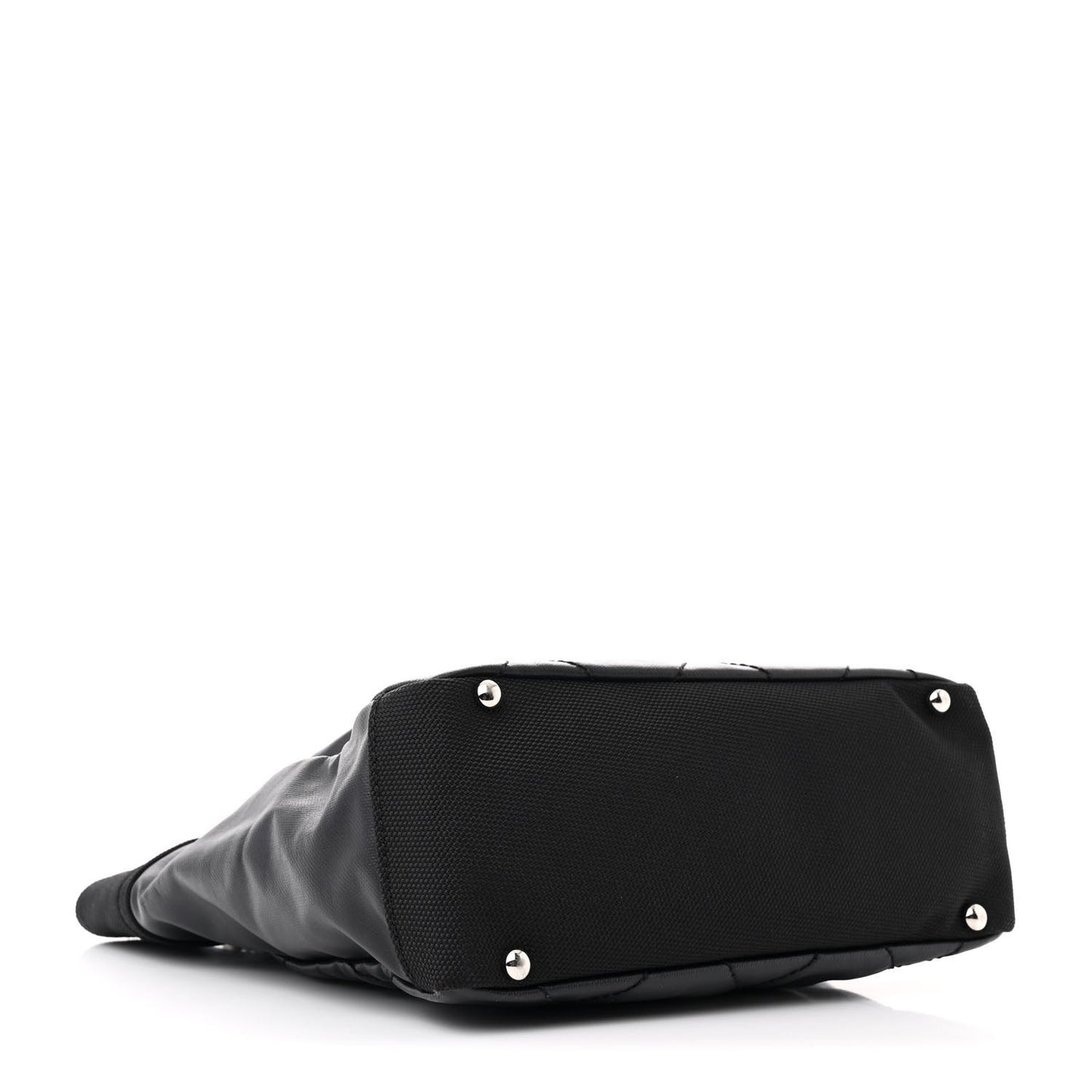 Coated Canvas Quilted Small Paris Biarritz Tote Black