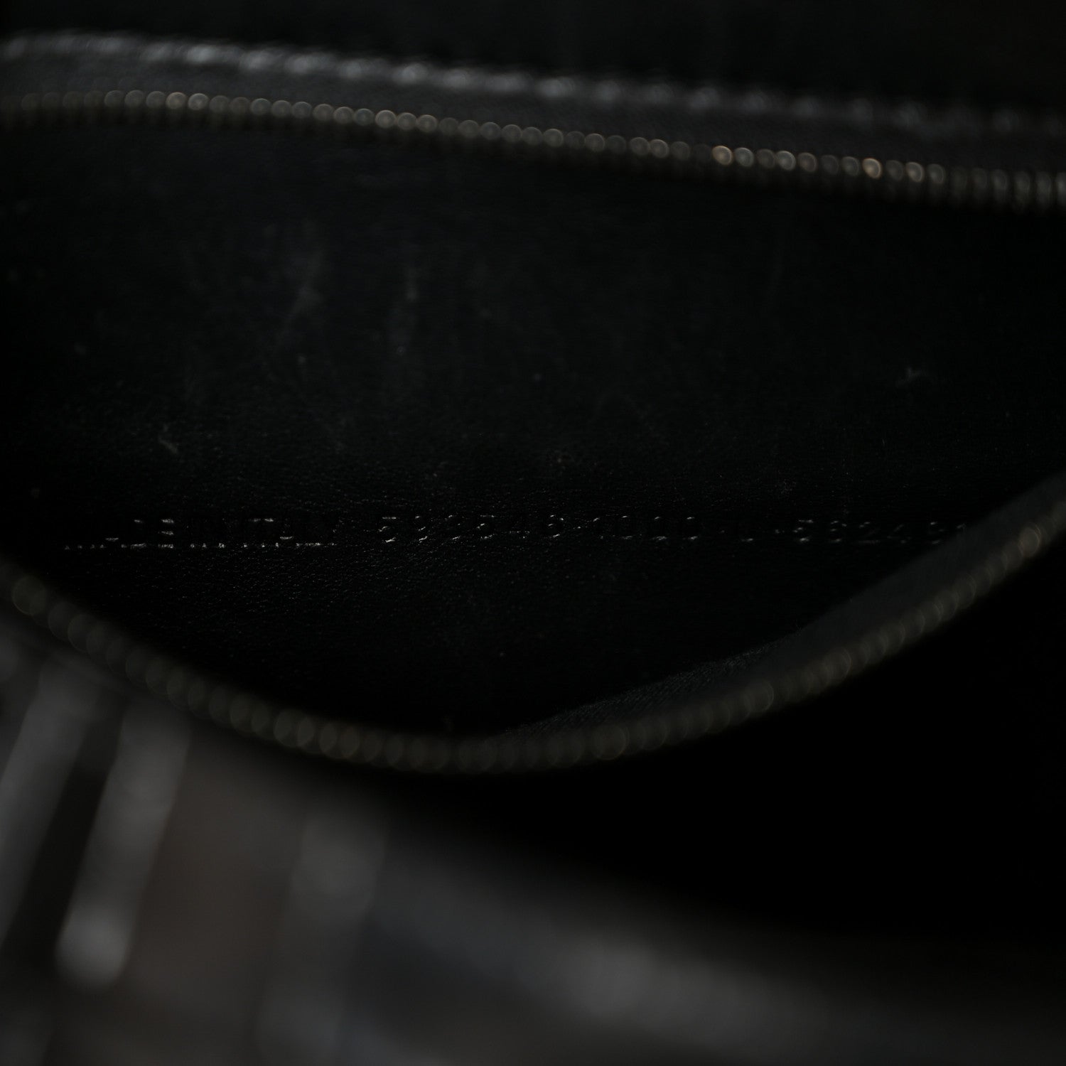 Balenciaga Shiny Calfskin Monochrome Crocodile Embossed Small Hourglass Top Handle Bag Black 7 of 14