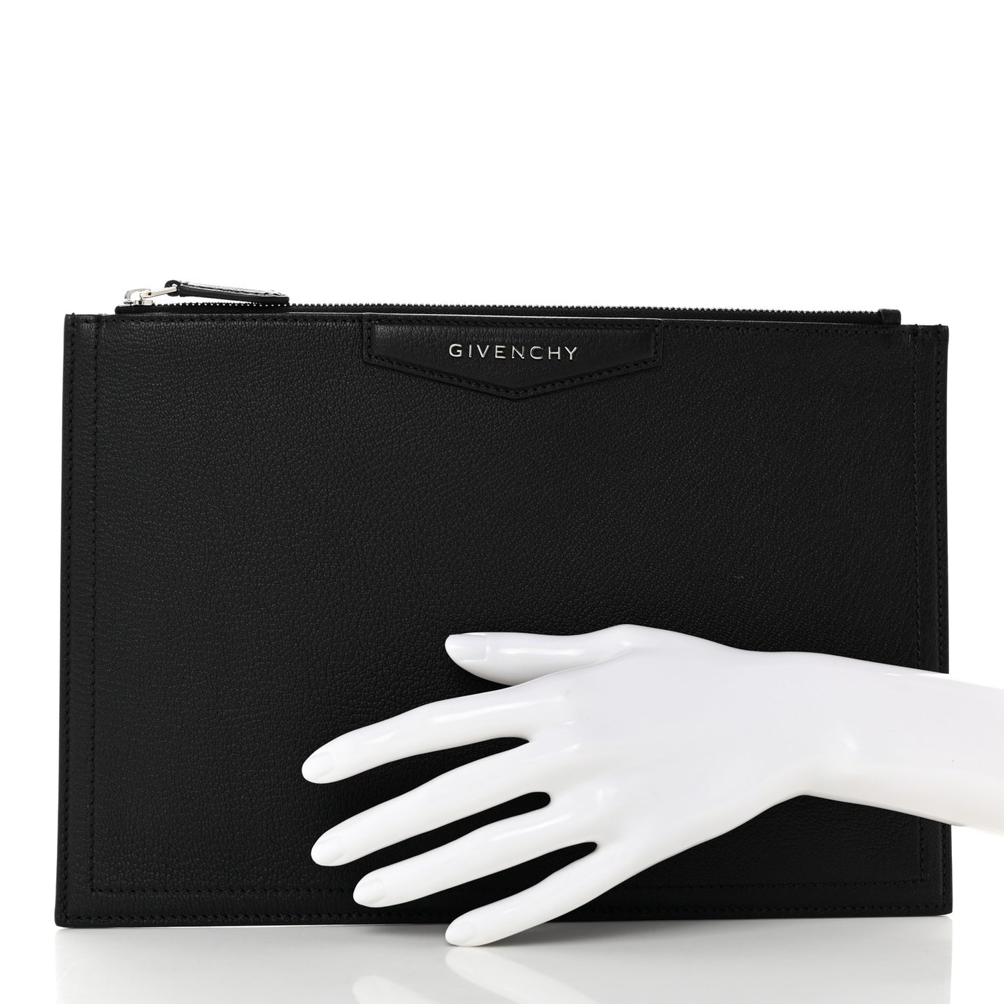 Sugar Goatskin Large Antigona Pouch Black