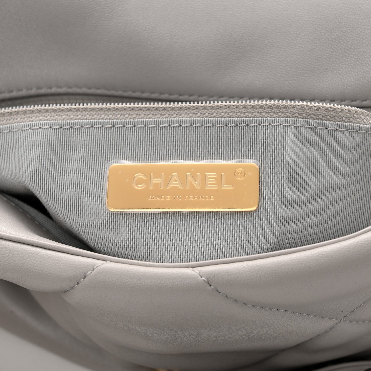 Chanel Lambskin Quilted Medium Chanel 19 Flap Grey 6 of 10