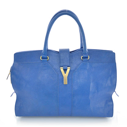 Saint Laurent Leather Large Cabas Chyc Blue 1 of 9