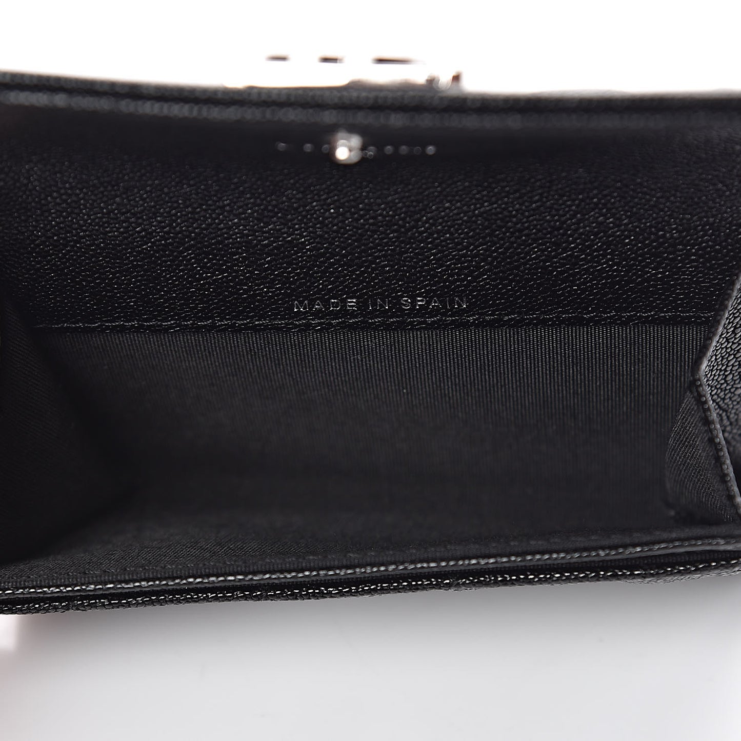 Caviar Quilted Boy Flap Card Holder Black