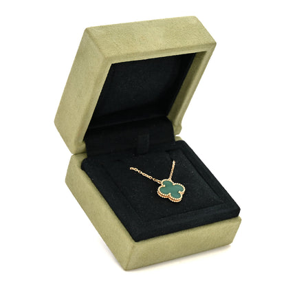 Van Cleef & Arpels 18K Yellow Gold Malachite Vintage Alhambra Pendant Necklace 7 of 7