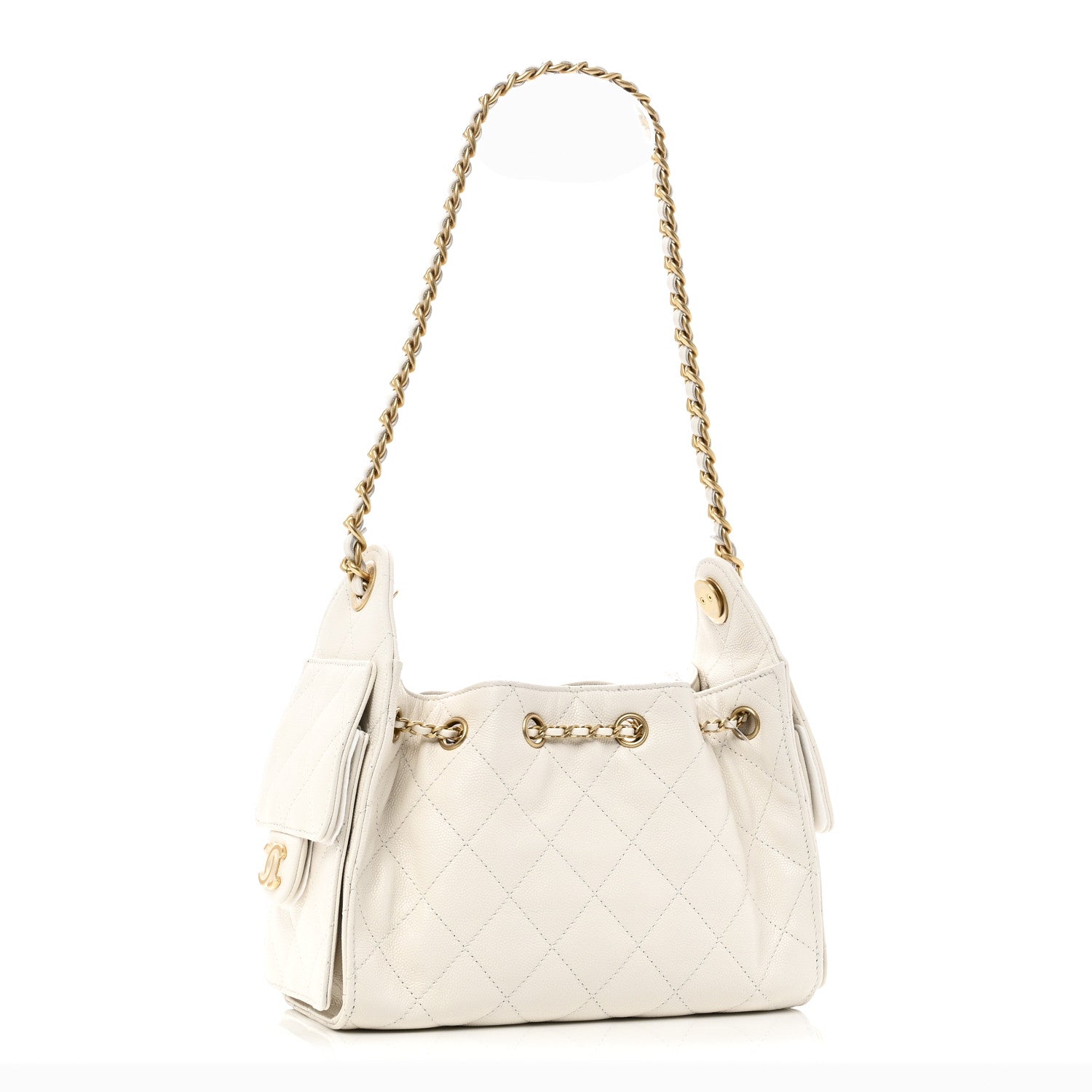 Chanel Caviar Quilted Mini Chanel 25 Handbag White 3 of 11