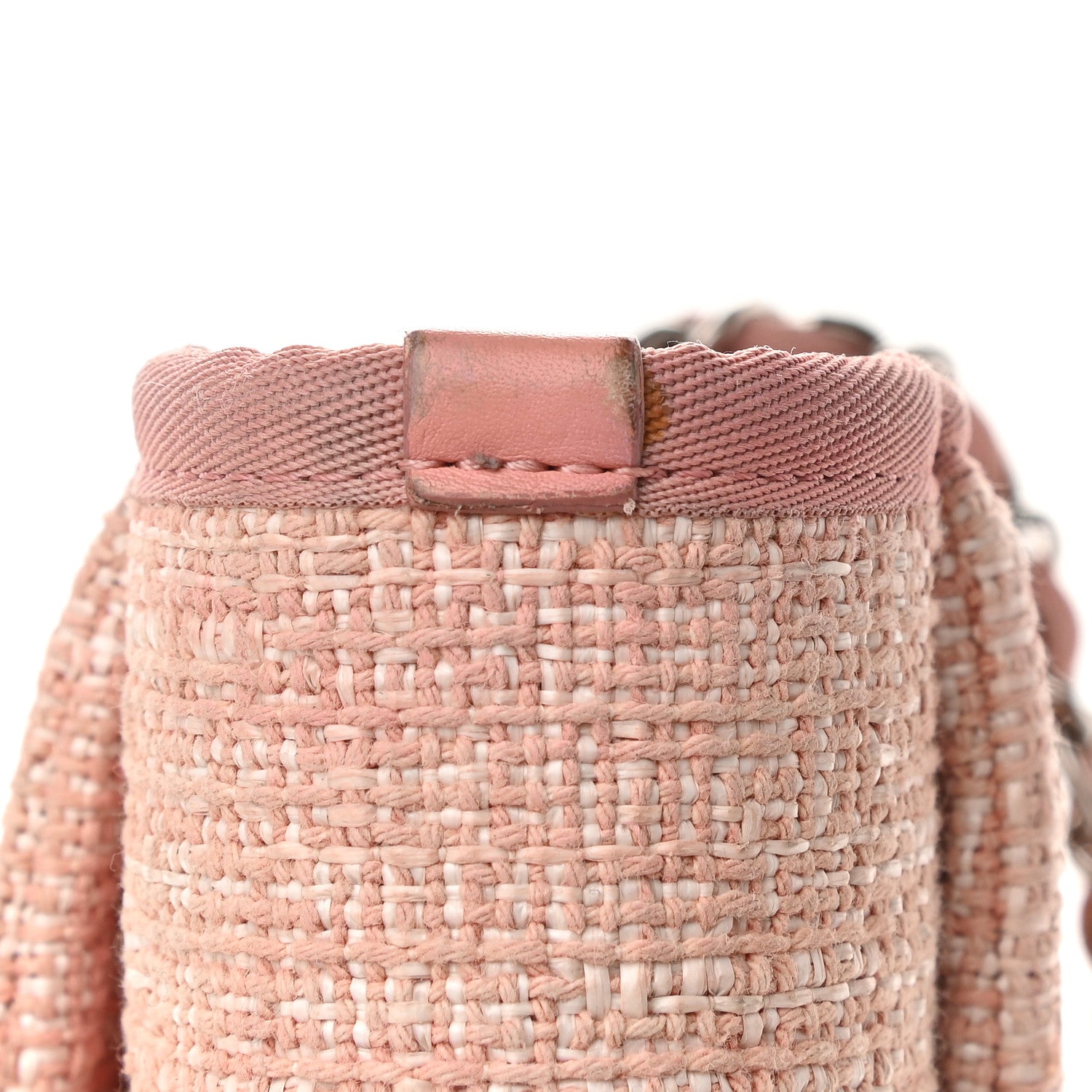 Chanel Straw Lurex Small Deauville Tote Pink 10 of 11