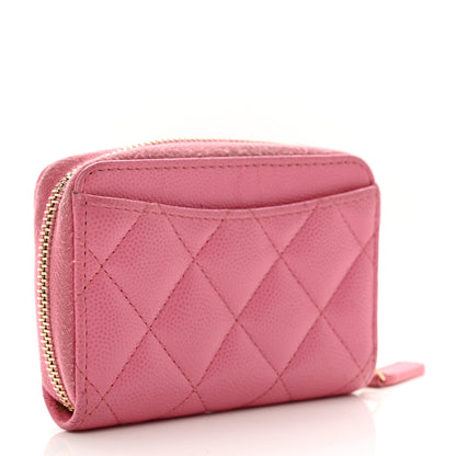 Chanel Caviar Quilted Zip Coin Purse Pink 3 of 8