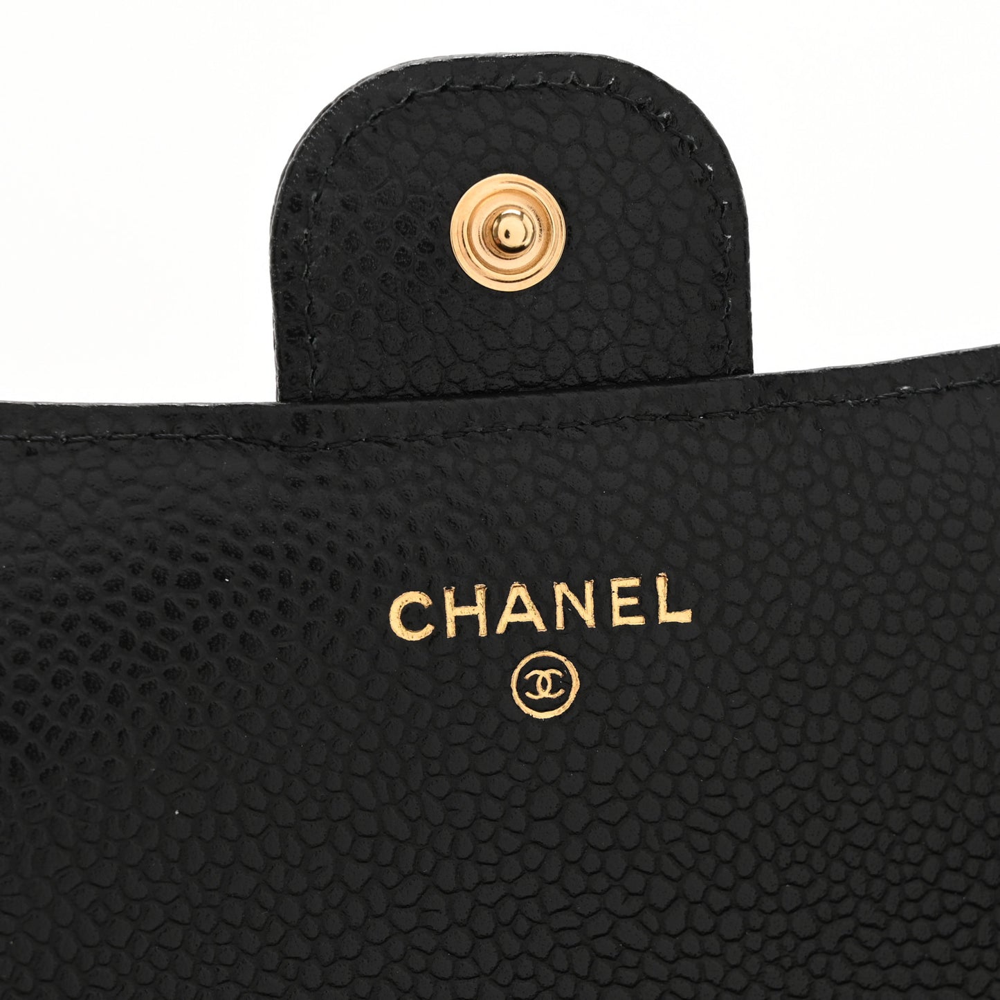 Caviar Quilted Large Gusset Flap Wallet Black
