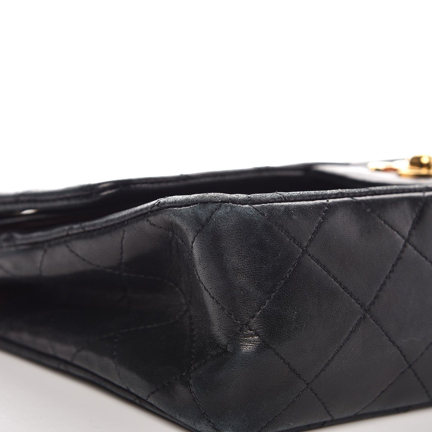 Lambskin Quilted Small Double Flap Black