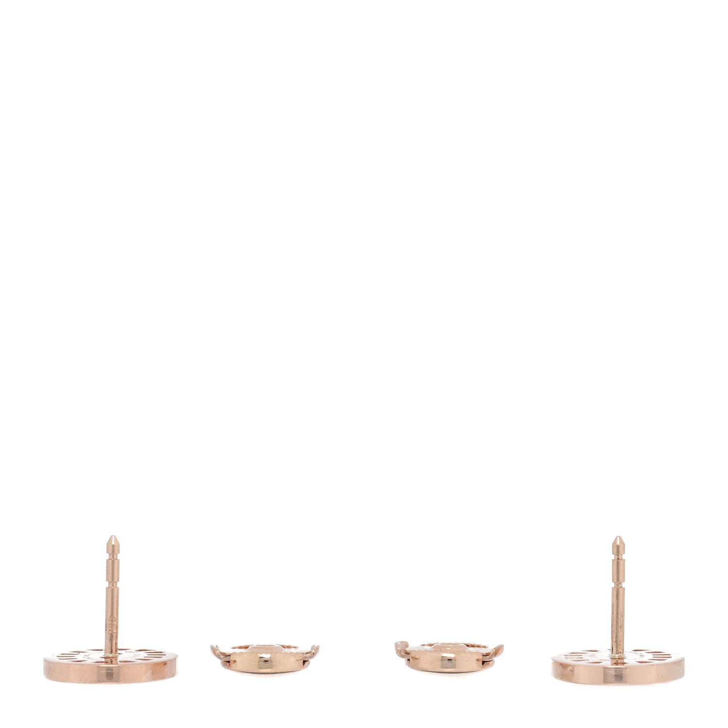 Hermes 18K Rose Gold Diamond Chaine d'Ancre Divine Stud Earrings 3 of 5